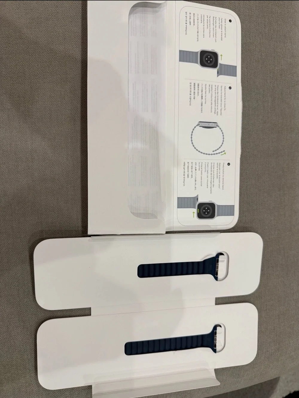 Apple Stainless Steel Smartwatch with Navy Magnetic Leather Loop